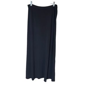 Casual Corner Maxi Black Skirt With Side Slit Size Large